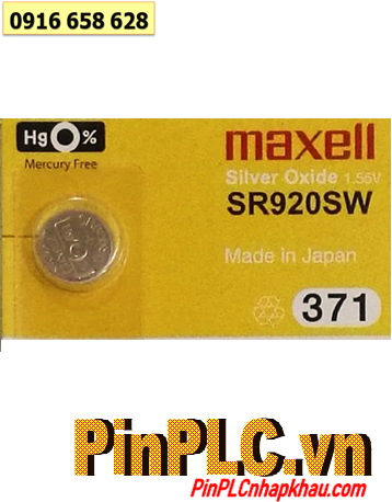 Maxell SR920SW, Pin 371 _Pin đồng hồ đeo tay 1.55v Silver Oxide Maxell SR920SW, Pin 371